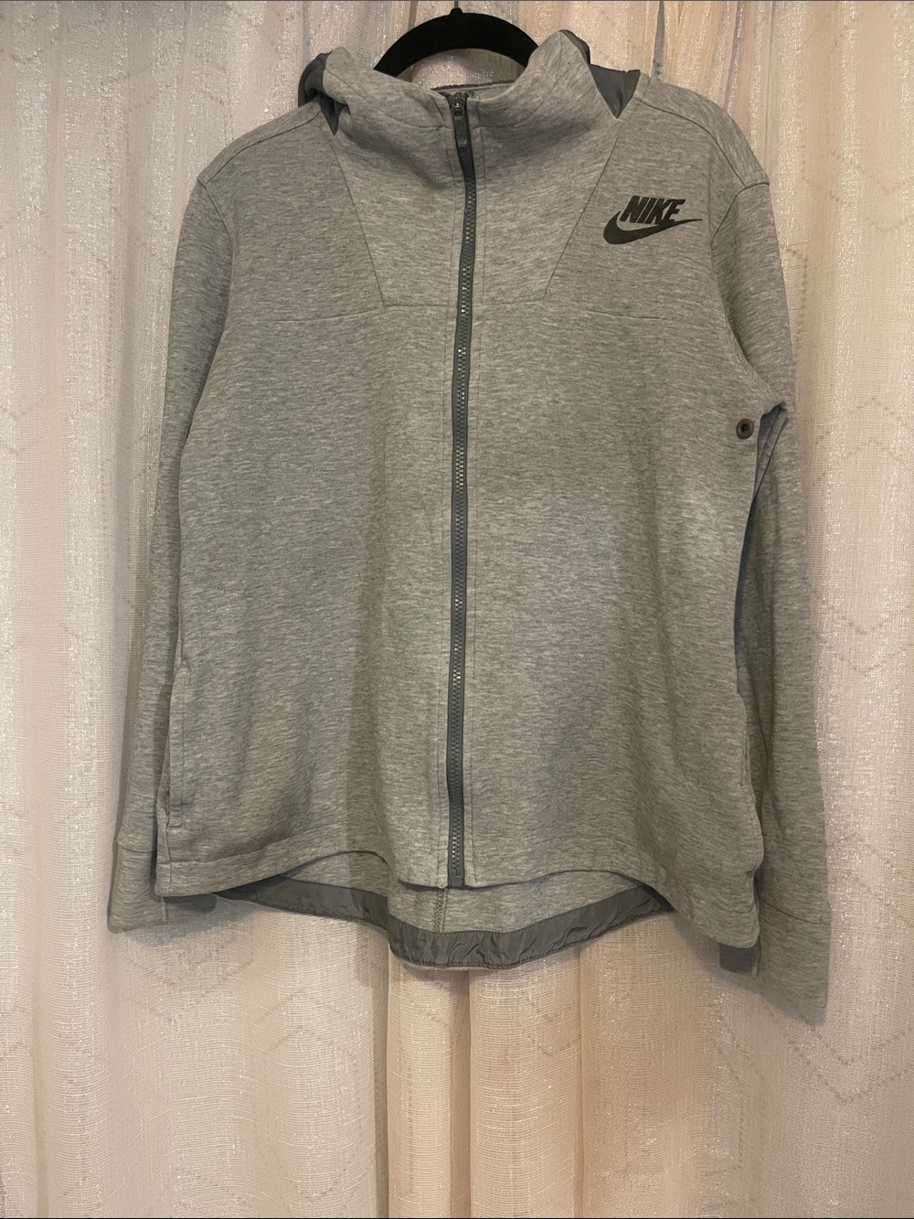 Women’s Nike Tech Fleece Light Gray Zip-Up Hooded Jacket